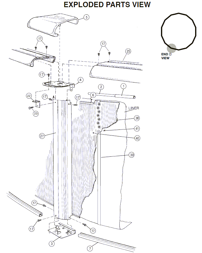 18' Round 52" Calibay Silver Intrigue Parts Reorder